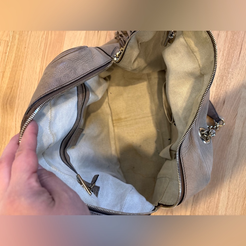 Gucci Soho Chain Shoulder Bag in tan leather (zipper needs repair) - Picture 15 of 16